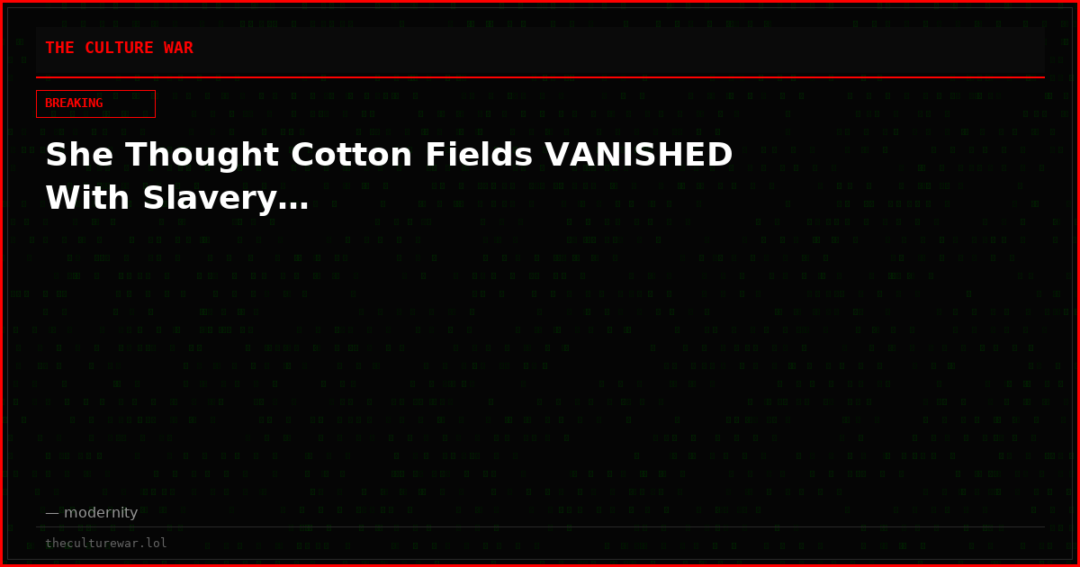 She Thought Cotton Fields VANISHED With Slavery…