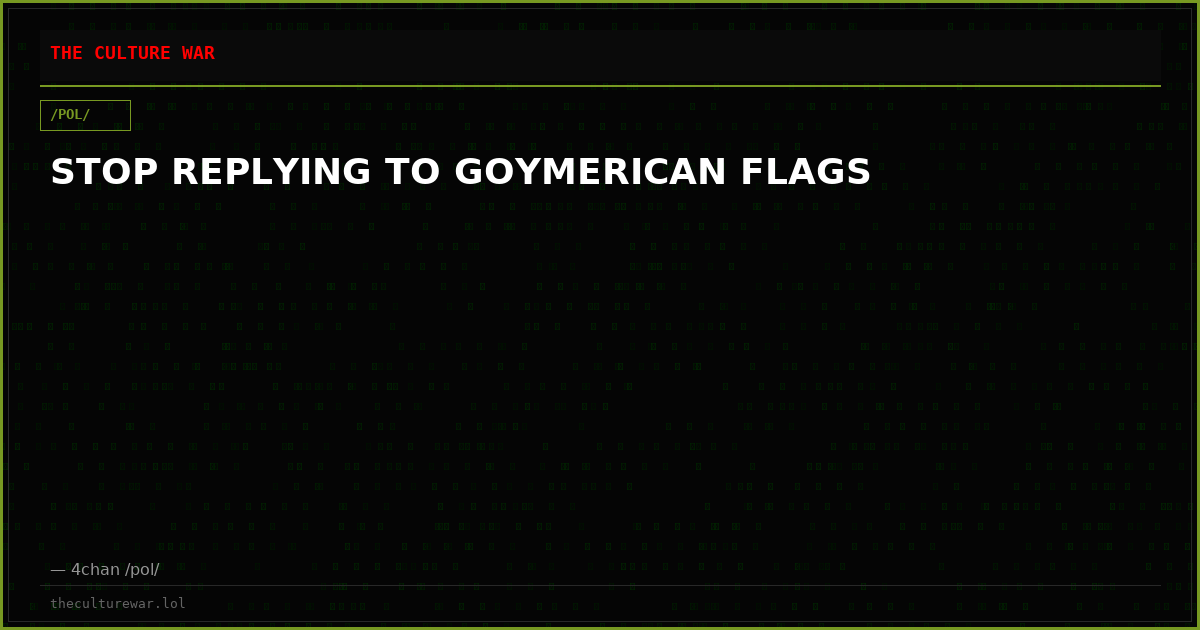 STOP REPLYING TO GOYMERICAN FLAGS