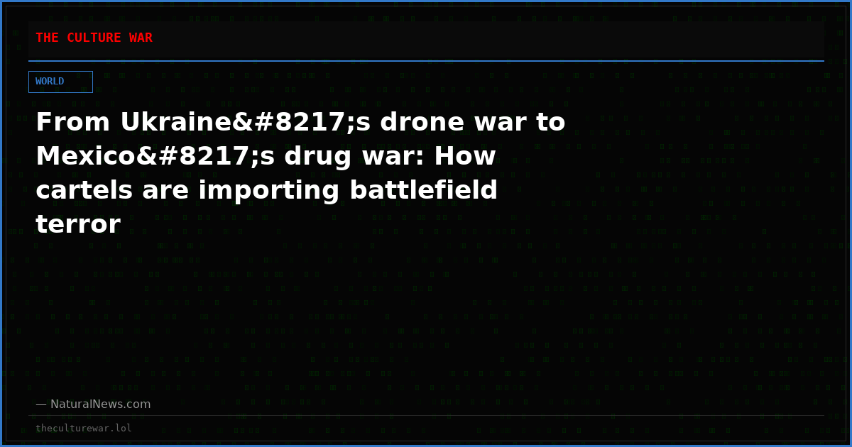 From Ukraine’s drone war to Mexico’s drug war: How cartels are importing battlefield terror