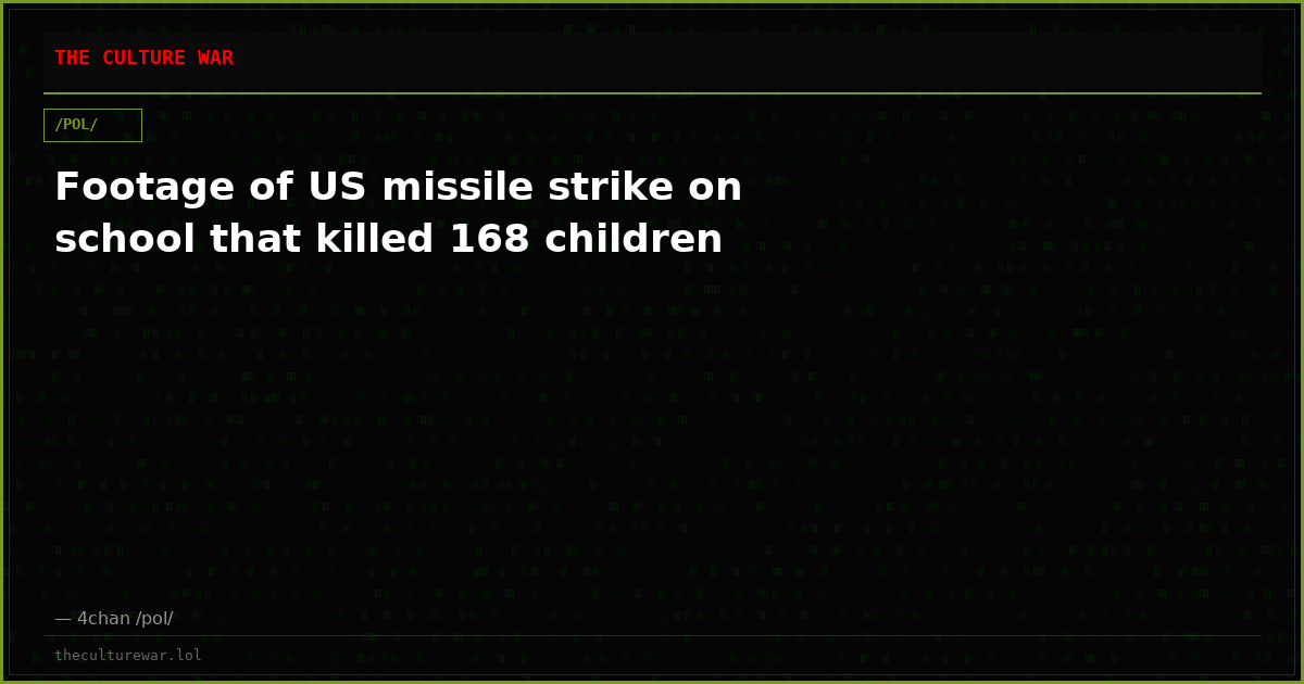 Footage of US missile strike on school that killed 168 children