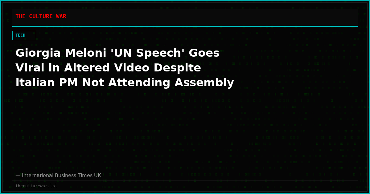 Giorgia Meloni 'UN Speech' Goes Viral in Altered Video Despite Italian PM Not Attending Assembly