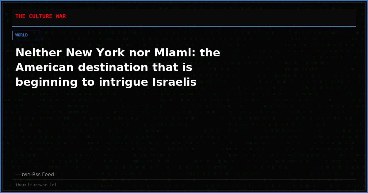 Neither New York nor Miami: the American destination that is beginning to intrigue Israelis