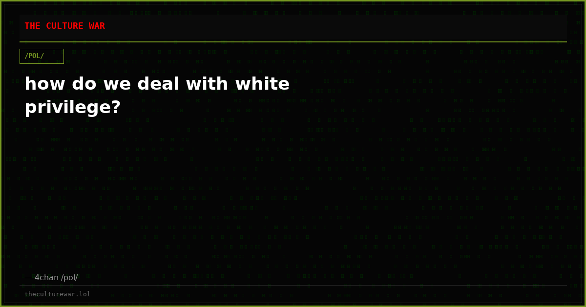 how do we deal with white privilege?