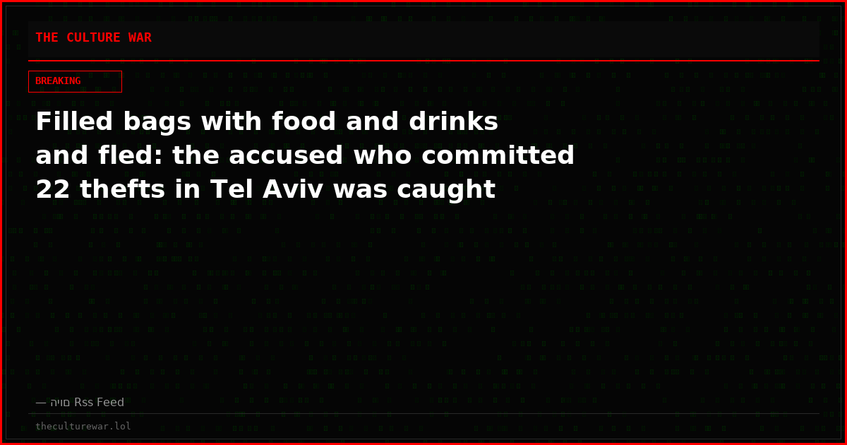 Filled bags with food and drinks and fled: the accused who committed 22 thefts in Tel Aviv was caught