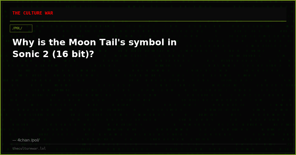 Why is the Moon Tail's symbol in Sonic 2 (16 bit)?