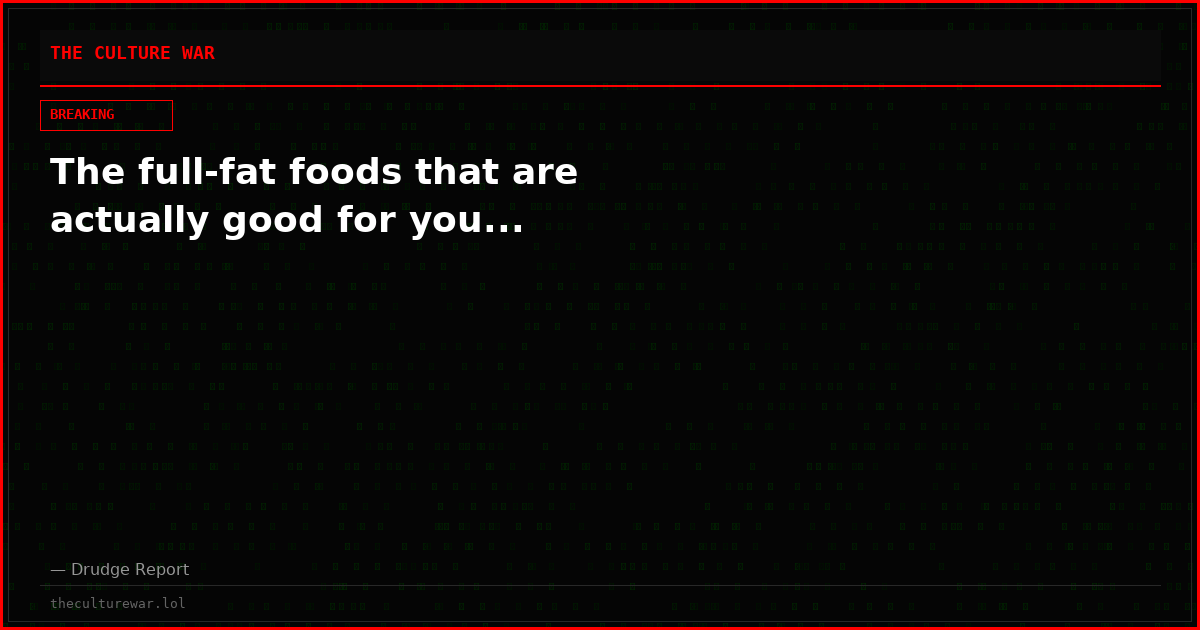 The full-fat foods that are actually good for you...