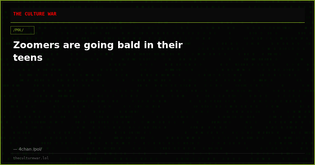 Zoomers are going bald in their teens
