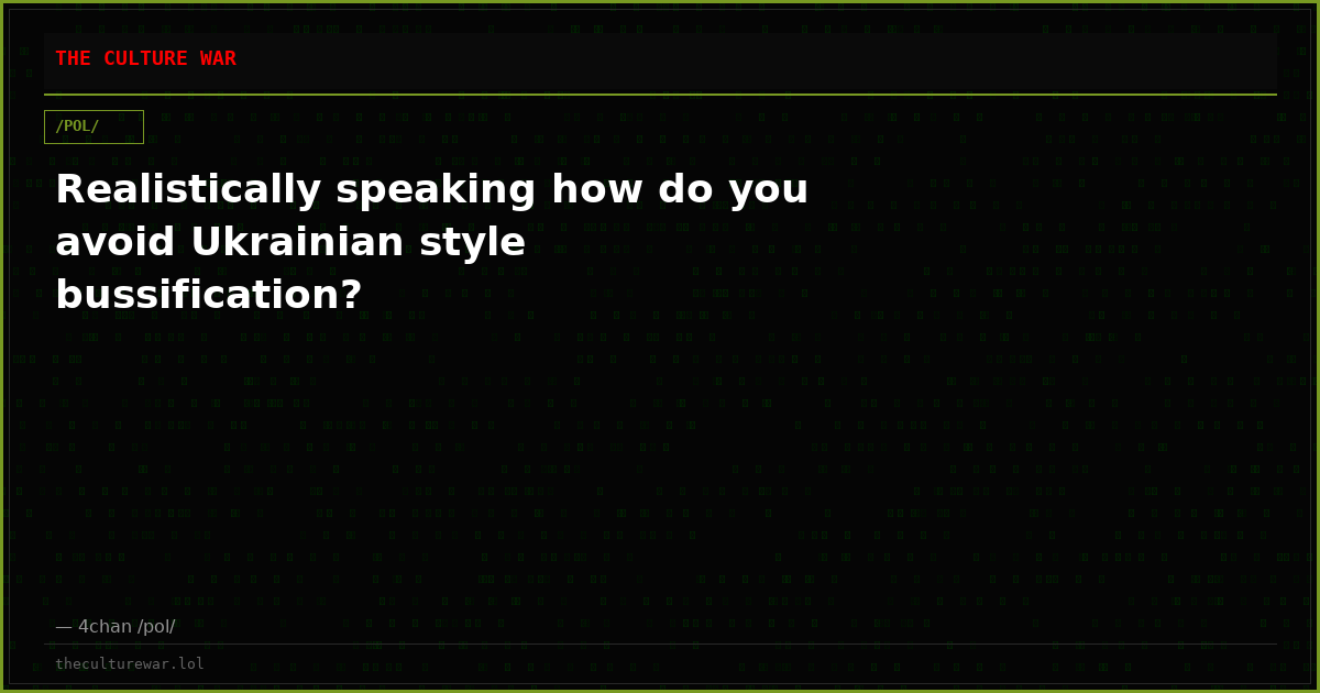 Realistically speaking how do you avoid Ukrainian style bussification?