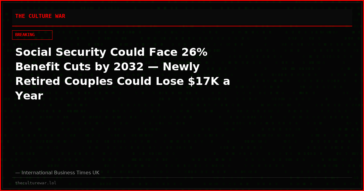 Social Security Could Face 26% Benefit Cuts by 2032 — Newly Retired Couples Could Lose $17K a Year