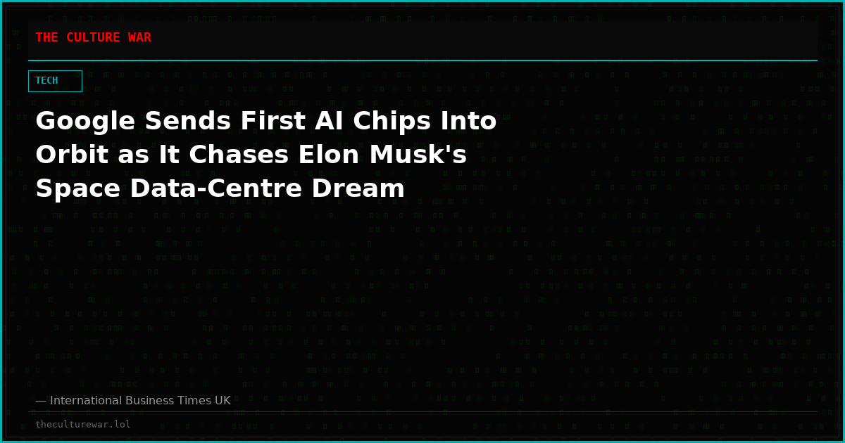 Google Sends First AI Chips Into Orbit as It Chases Elon Musk's Space Data-Centre Dream