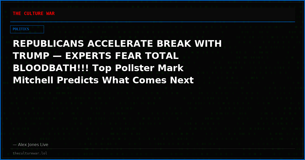 REPUBLICANS ACCELERATE BREAK WITH TRUMP — EXPERTS FEAR TOTAL BLOODBATH!!! Top Pollster Mark Mitchell Predicts What Comes Next After The Midterms With ALL LIGHTS FLASHING RED For Republicans!