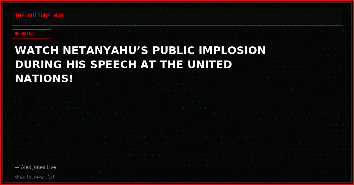 WATCH NETANYAHU’S PUBLIC IMPLOSION DURING HIS SPEECH AT THE UNITED NATIONS!