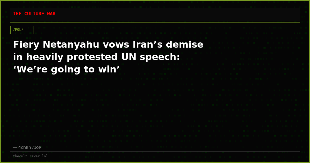 Fiery Netanyahu vows Iran’s demise in heavily protested UN speech: ‘We’re going to win’