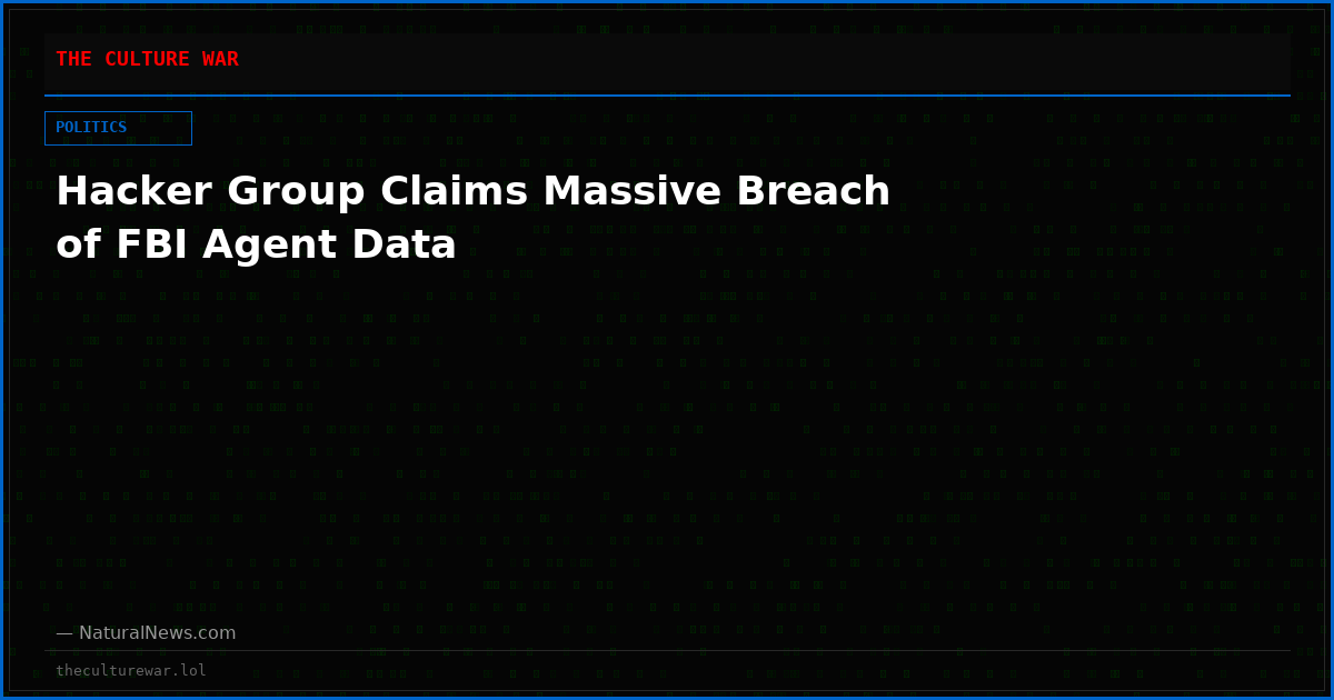 Hacker Group Claims Massive Breach of FBI Agent Data