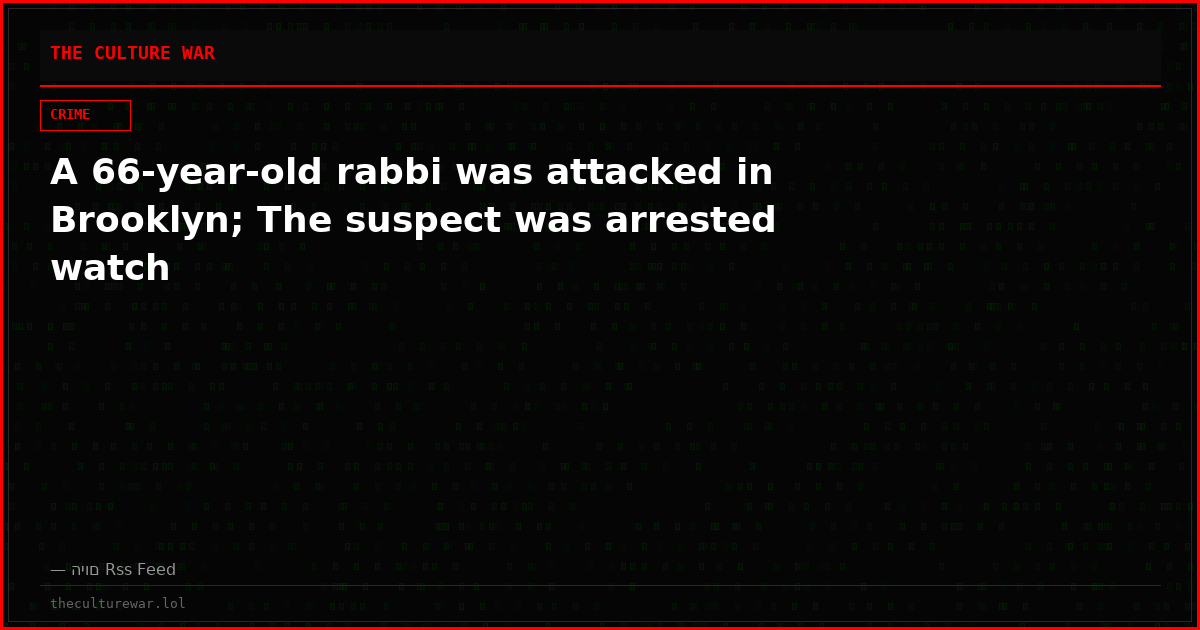 A 66-year-old rabbi was attacked in Brooklyn; The suspect was arrested watch