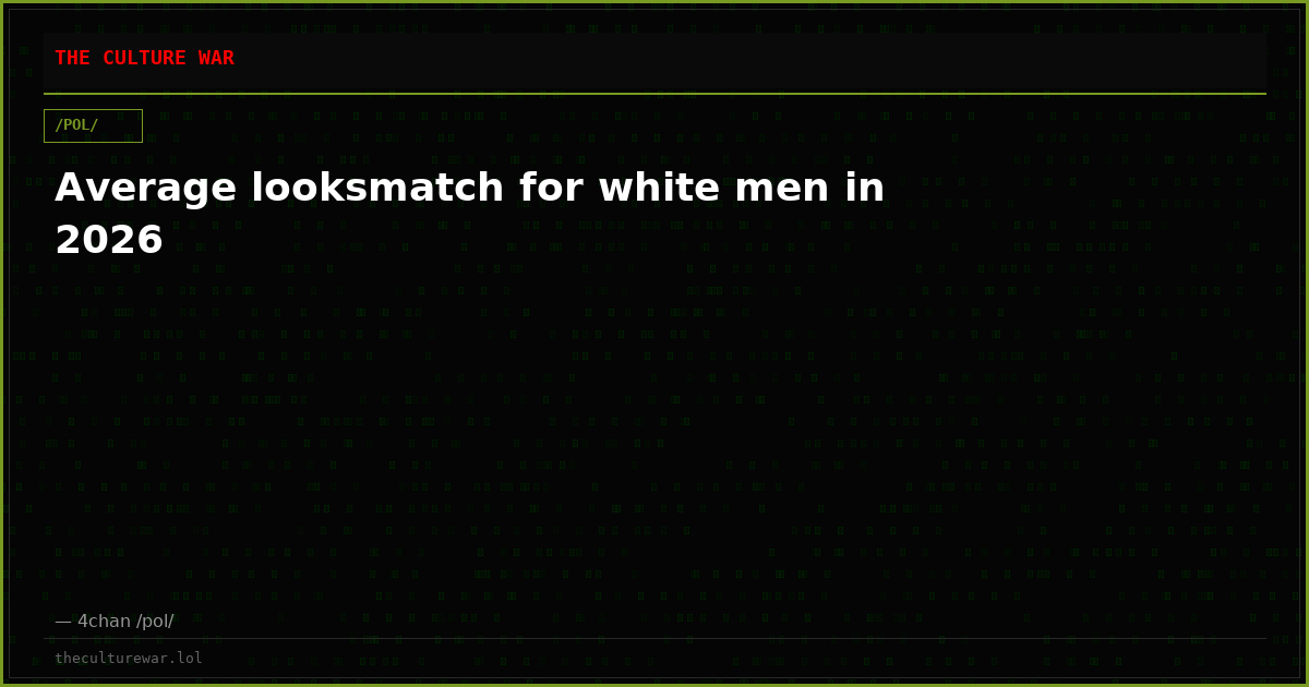 Average looksmatch for white men in 2026