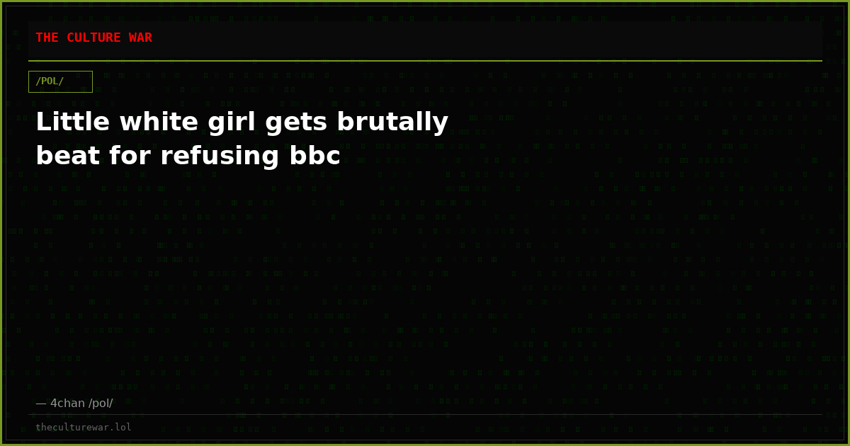 Little white girl gets brutally beat for refusing bbc