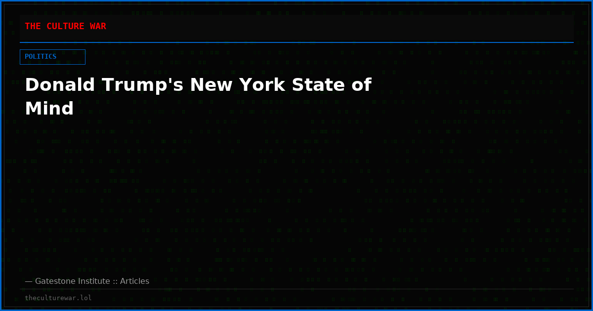 Donald Trump's New York State of Mind