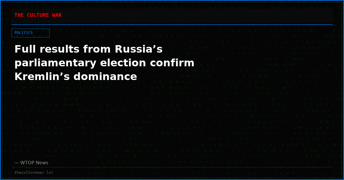 Full results from Russia’s parliamentary election confirm Kremlin’s dominance