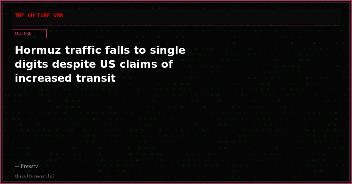 Hormuz traffic falls to single digits despite US claims of increased transit