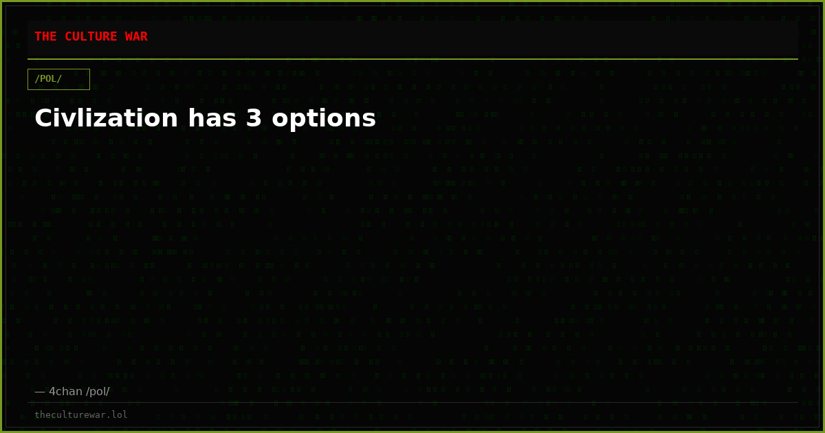 Civlization has 3 options