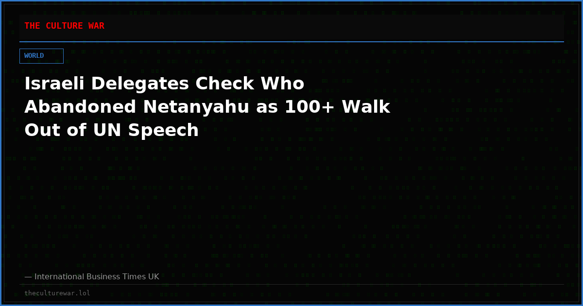 Israeli Delegates Check Who Abandoned Netanyahu as 100+ Walk Out of UN Speech