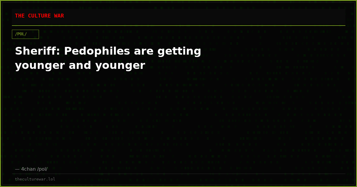Sheriff: Pedophiles are getting younger and younger
