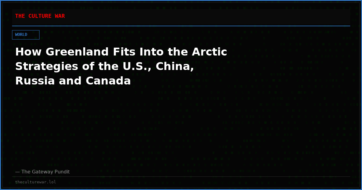 How Greenland Fits Into the Arctic Strategies of the U.S., China, Russia and Canada
