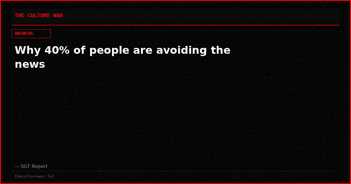 Why 40% of people are avoiding the news