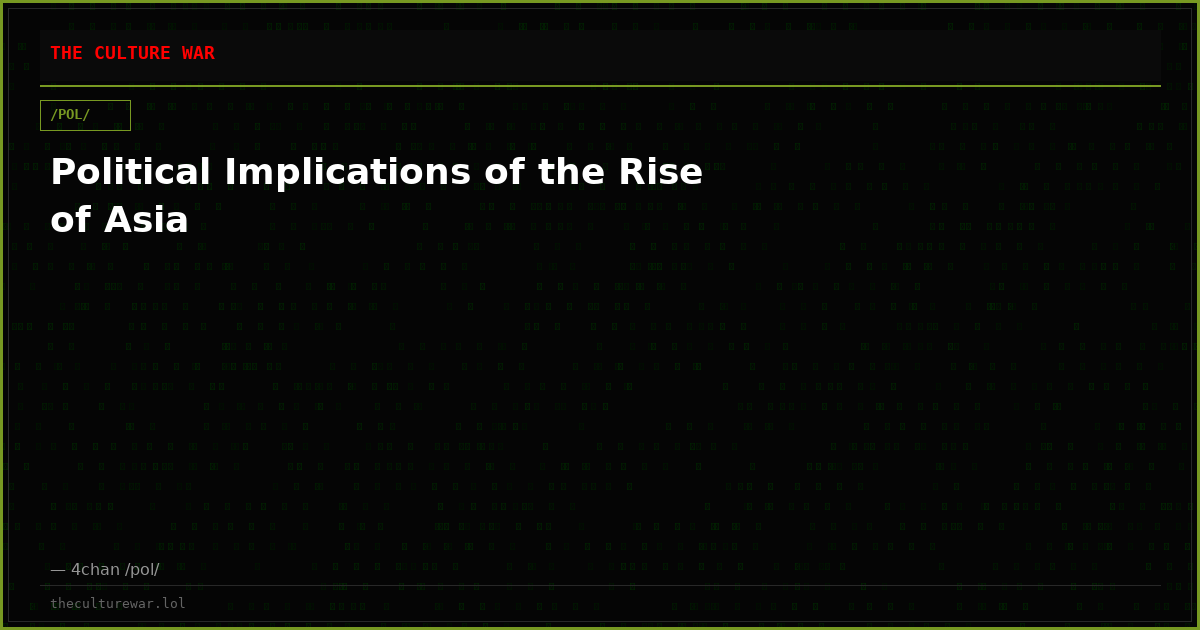 Political Implications of the Rise of Asia