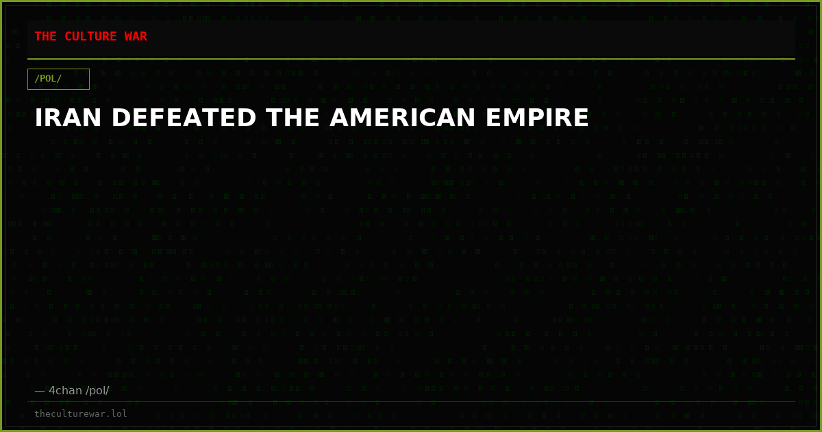 IRAN DEFEATED THE AMERICAN EMPIRE