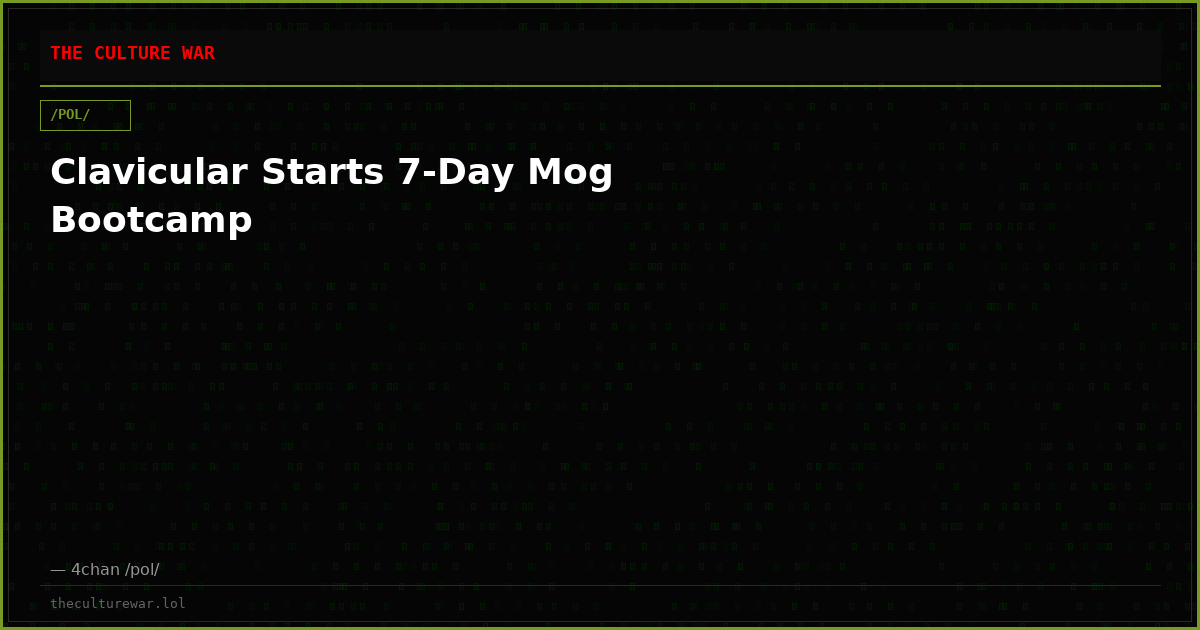 Clavicular Starts 7-Day Mog Bootcamp