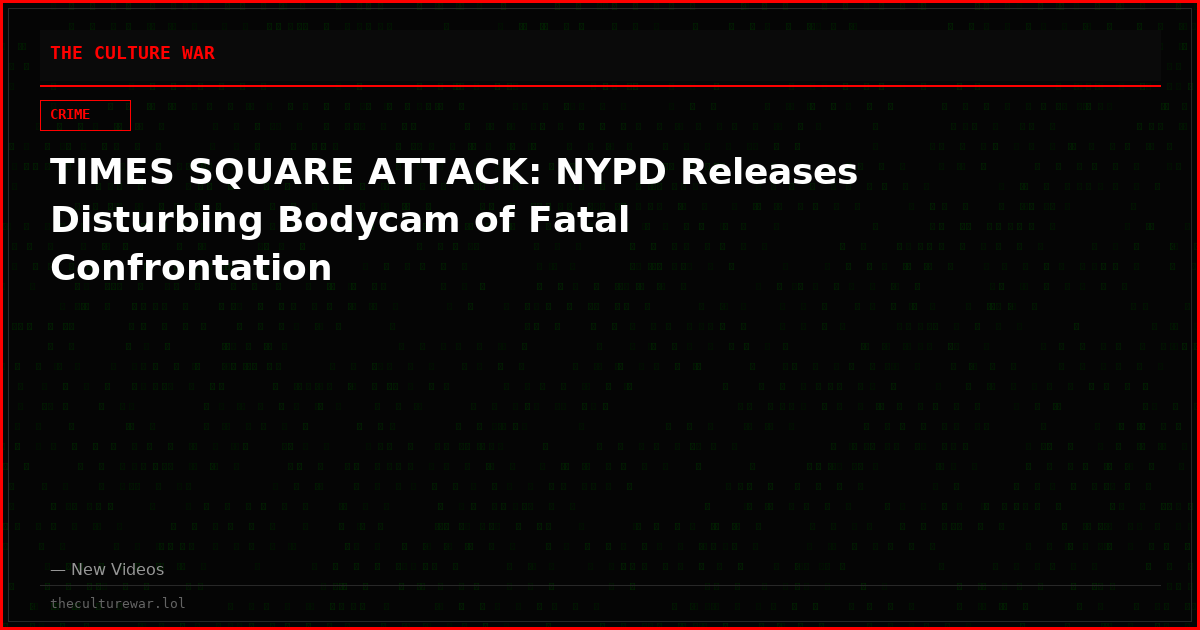 TIMES SQUARE ATTACK: NYPD Releases Disturbing Bodycam of Fatal Confrontation