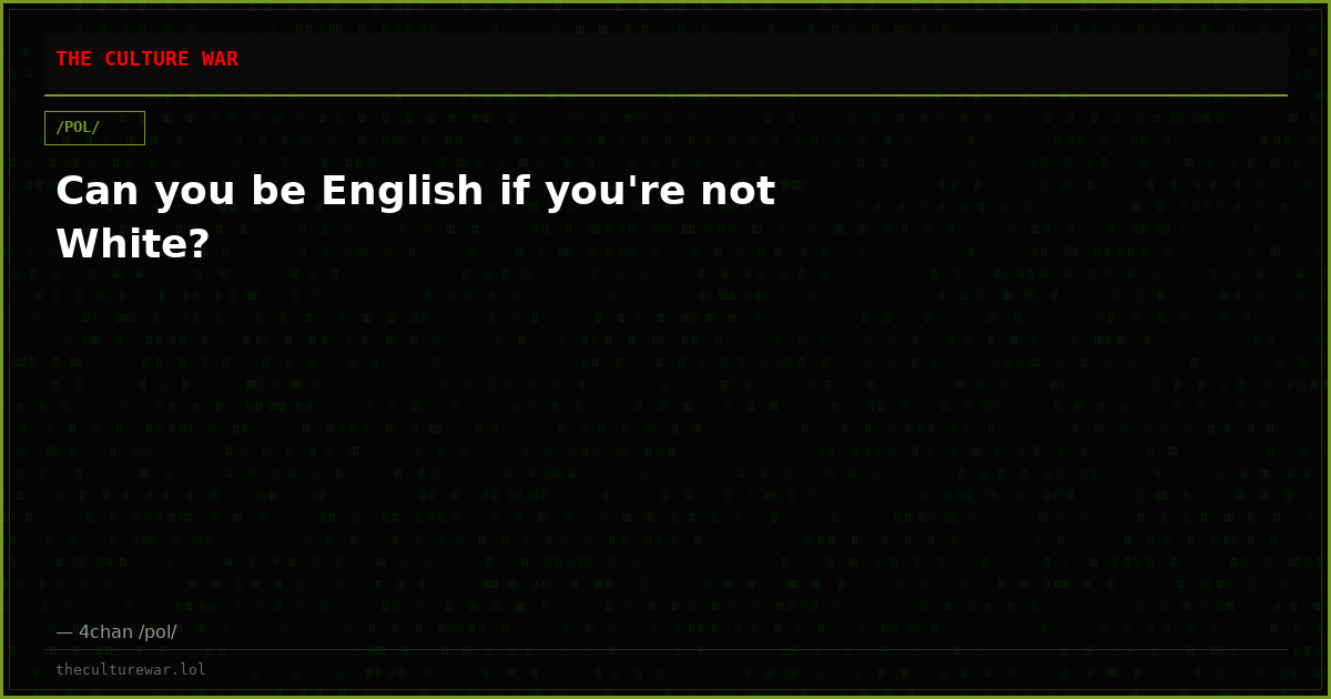 Can you be English if you're not White?