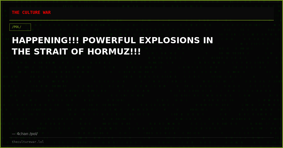 HAPPENING!!! POWERFUL EXPLOSIONS IN THE STRAIT OF HORMUZ!!!