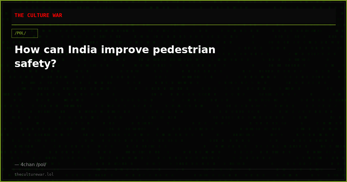 How can India improve pedestrian safety?