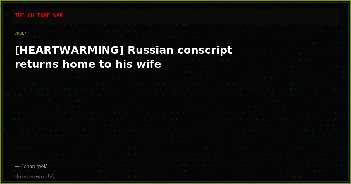 [HEARTWARMING] Russian conscript returns home to his wife