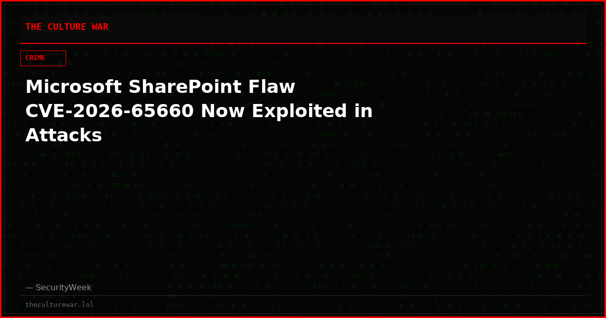 Microsoft SharePoint Flaw CVE-2026-65660 Now Exploited in Attacks
