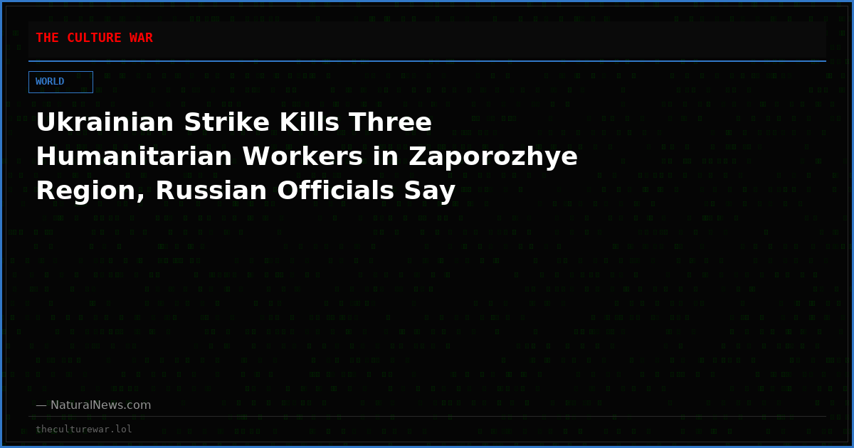 Ukrainian Strike Kills Three Humanitarian Workers in Zaporozhye Region, Russian Officials Say