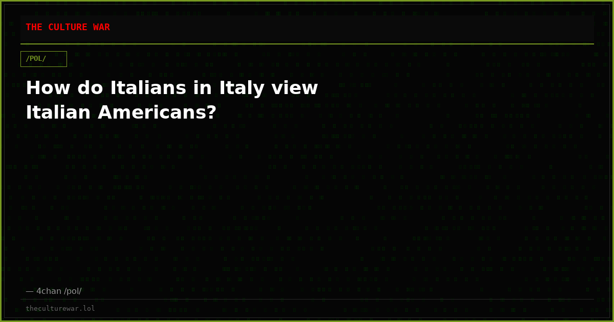 How do Italians in Italy view Italian Americans?
