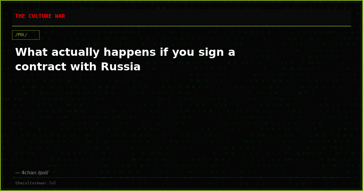 What actually happens if you sign a contract with Russia