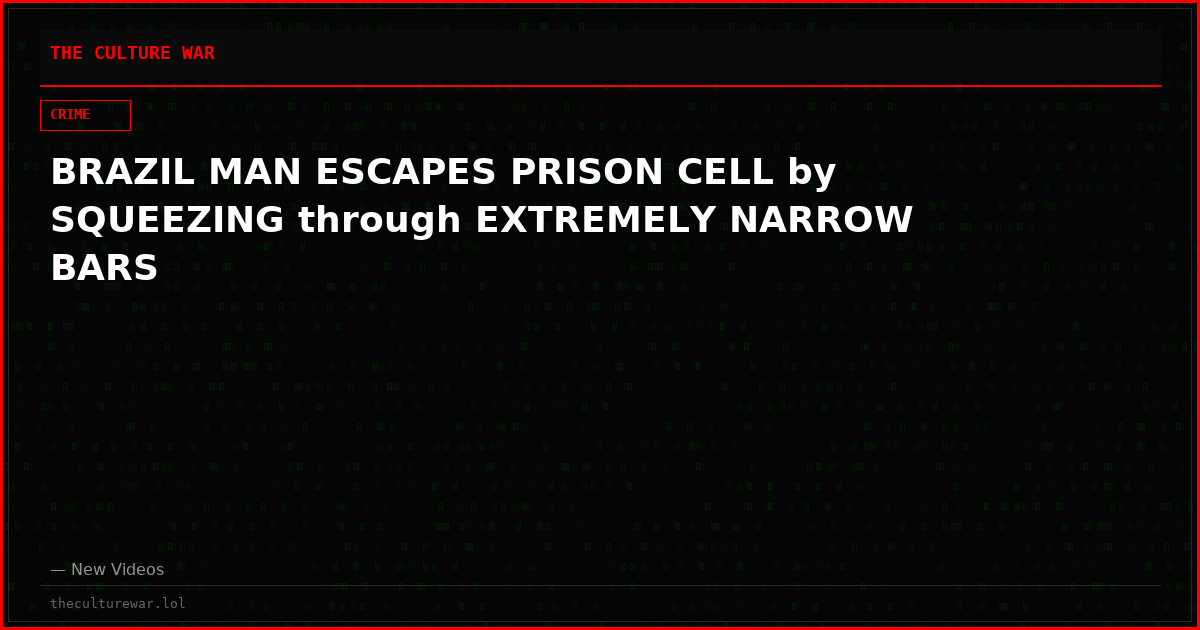 BRAZIL MAN ESCAPES PRISON CELL by SQUEEZING through EXTREMELY NARROW BARS