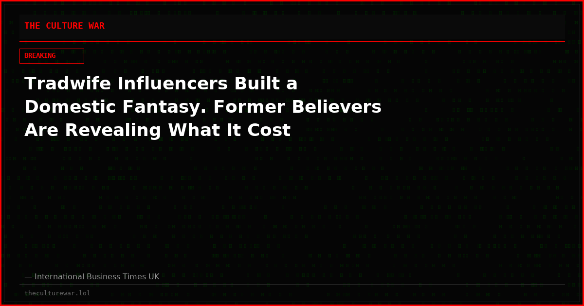 Tradwife Influencers Built a Domestic Fantasy. Former Believers Are Revealing What It Cost