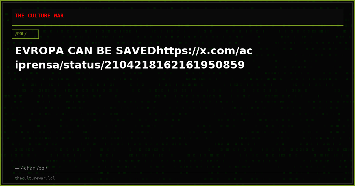 EVROPA CAN BE SAVEDhttps://x.com/aciprensa/status/2104218162161950859