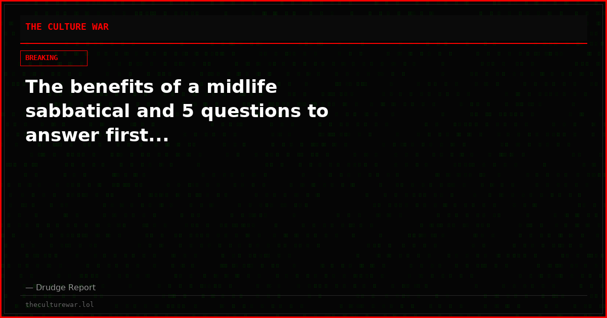 The benefits of a midlife sabbatical and 5 questions to answer first...