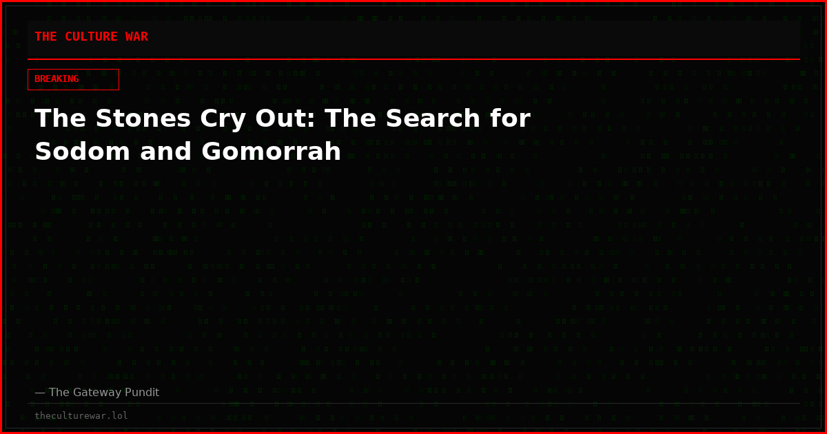 The Stones Cry Out: The Search for Sodom and Gomorrah