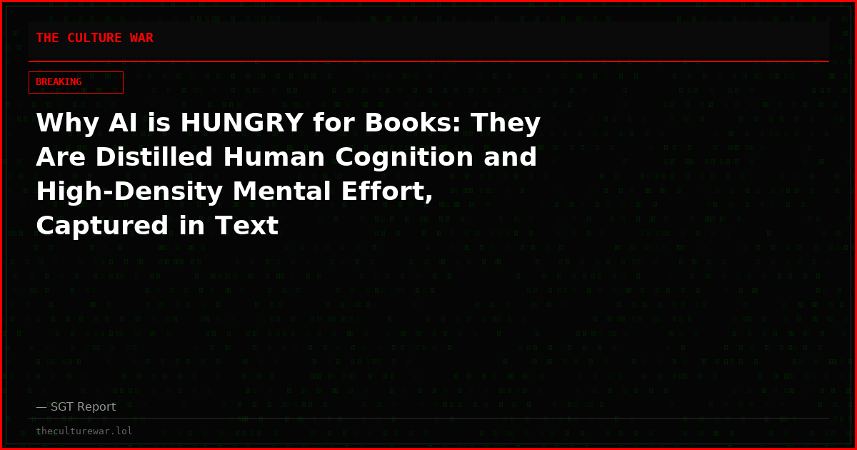 Why AI is HUNGRY for Books: They Are Distilled Human Cognition and High-Density Mental Effort, Captured in Text