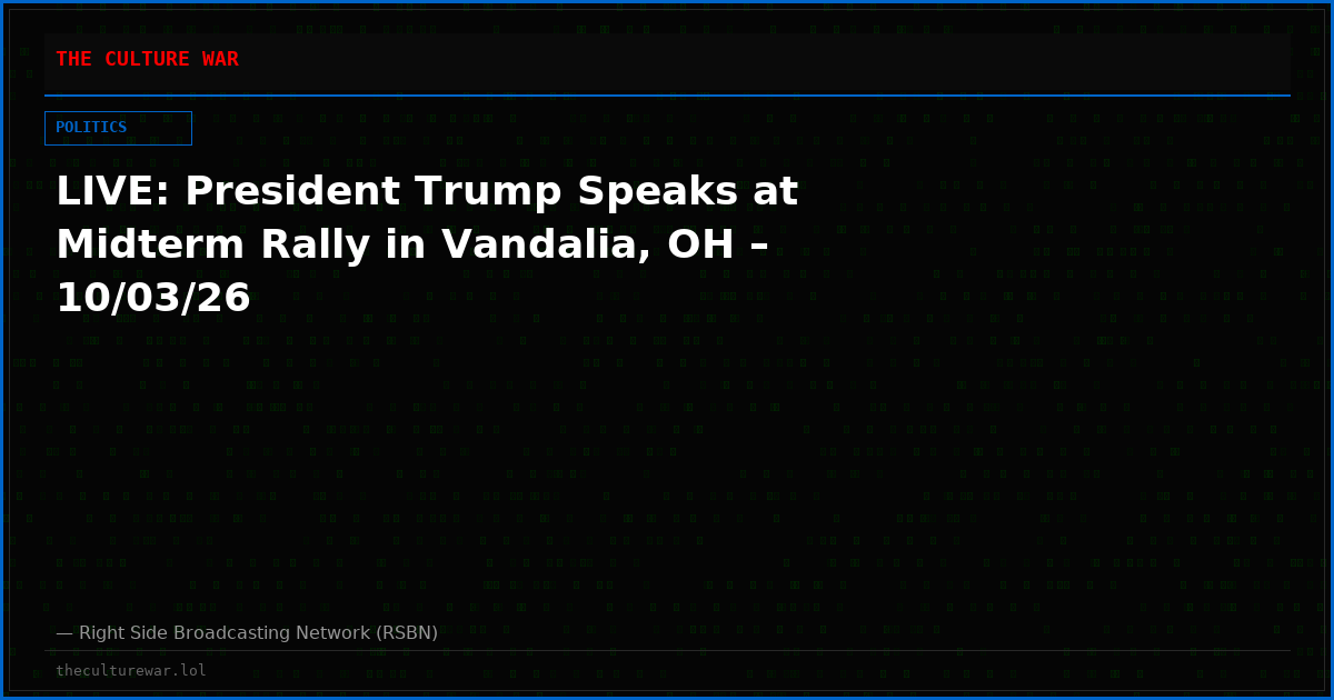 LIVE: President Trump Speaks at Midterm Rally in Vandalia, OH – 10/03/26