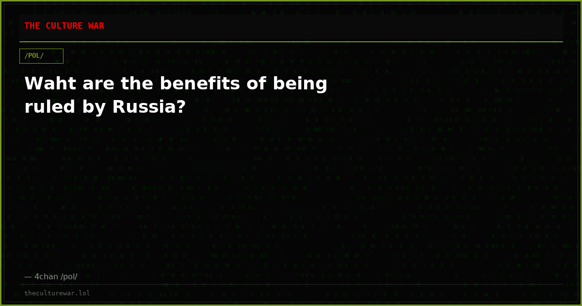 Waht are the benefits of being ruled by Russia?