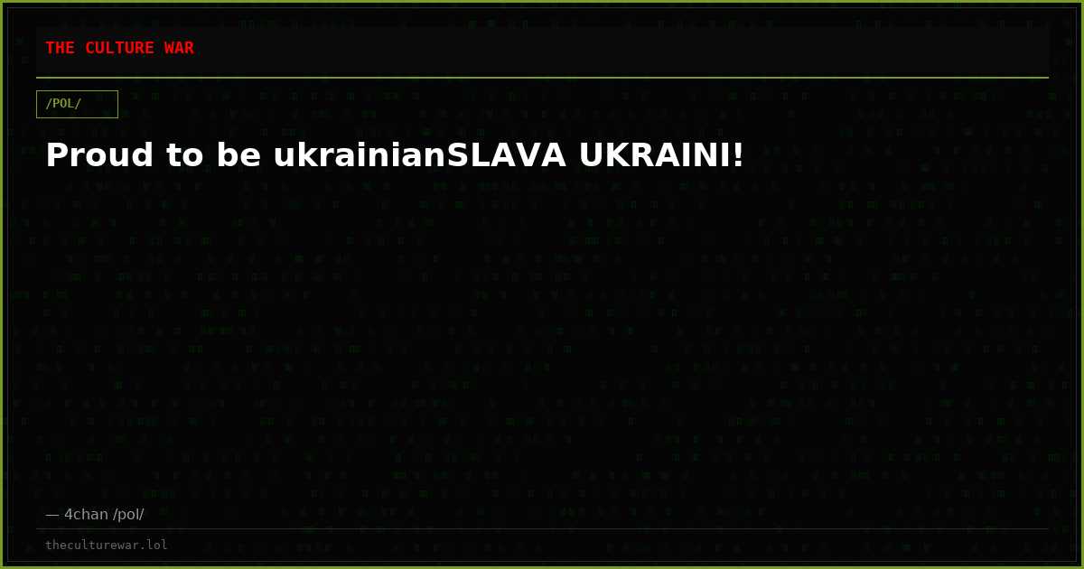 Proud to be ukrainianSLAVA UKRAINI!